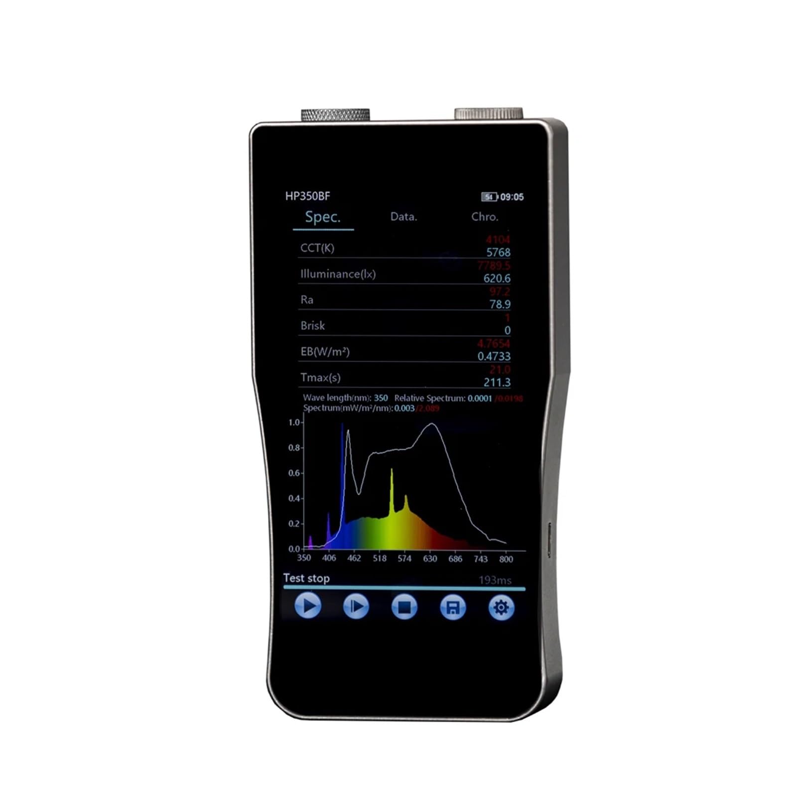 Spectrometer Blue Light Stroboscopic Spectrometer with Spectrum Analysis Software