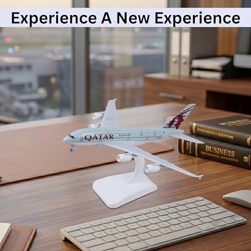 Image of Qatar Aeroplane Airways Airlines A380 Scale Model Only for Display, Die Cast Metal Aircraft Highly Detailed with Landing Gear (20CM Qatar Air)