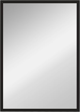 HOMCOM Espejo de Pared, 70x50 cm, Espejo de Baño Rectangular, Decorativo para Salón, Entrada, Pasillo, Horizontal o Vertical, Negro