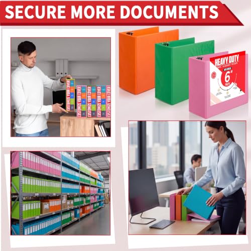 Sinload 8 Pcs 6 Inch 3 Ring Binder Heavy Duty Locking D Ring, Multicolor by Sinload - Used condition - Image 5