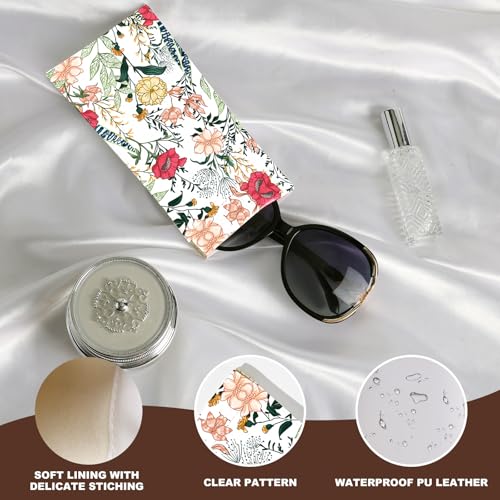 Image of Anikathy 2Pcs Sunglass Eyeglass Glasses Case Soft PU Leather with Cleaning Cloth Portable Glasses Pouch Bag for Men Women