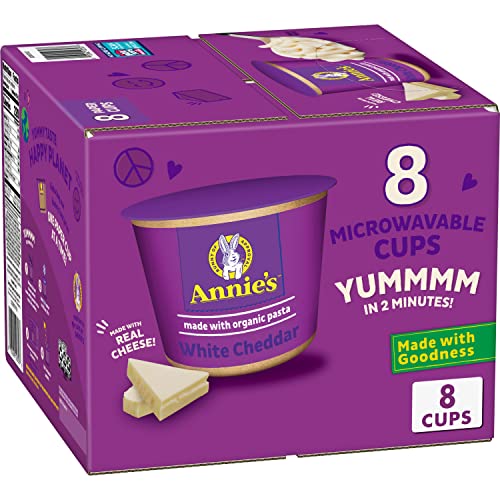 Annie s White Cheddar Macaroni & Cheese, Microwaveable Mac & Cheese, 8 ct