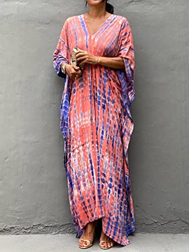 Image of Kaftan Dresses for Women Plus Size Summer Beach Dress with Print and Swim Cover Ups