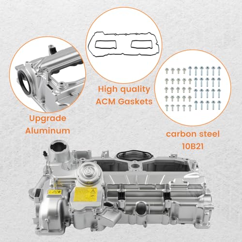 Image of maXpeedingrods N20 Upgrade Aluminum Engine Valve Cover with Gasket Bolts Kit for BMW 2012-2018 228i 320i 328i 428i 528i X1 X3 X5 Z4 2.0L Replaces 11127588412, 11127625477