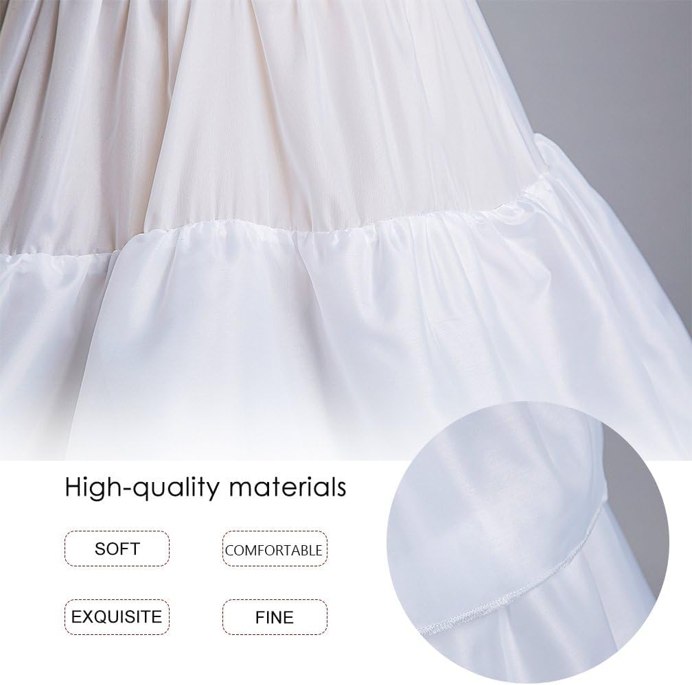 Womens Hoop Ball Petticoat Slip Crinoline Under Half Slips Skirt Gown, 4 Hoop Skirt