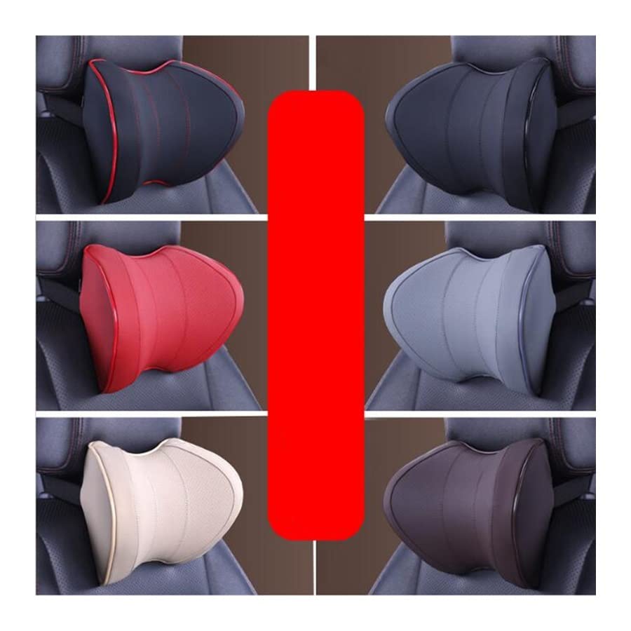 Reposacabezas del Coche Almohada para el Cuello para Silla de Asiento en Espuma de Memoria automática Cojín de algodón Cubierta de Tela Reposacabezas Suave Soporte de Oficina de Viaje (Colo