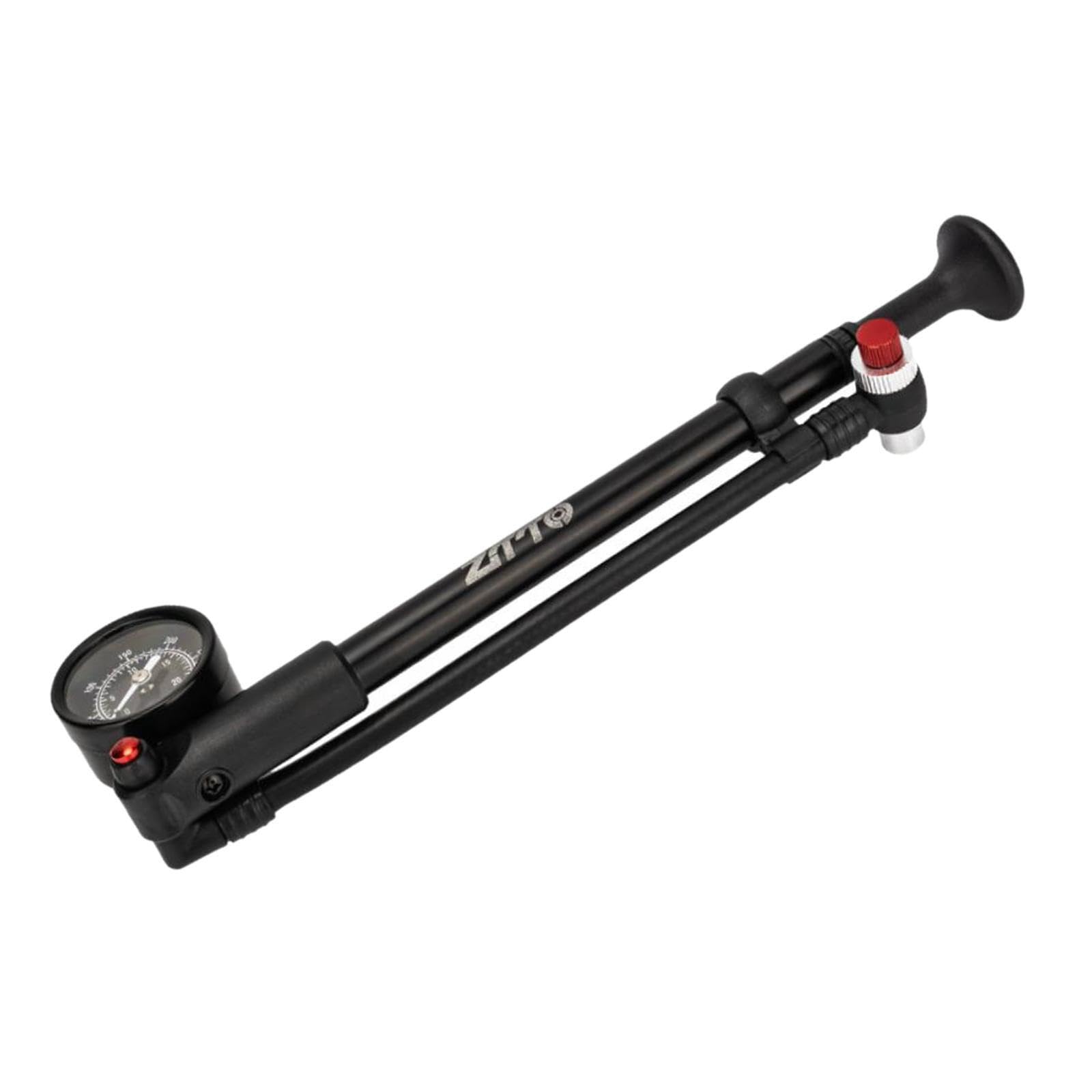 QUXVUIS Fahrrad Dämpferpumpe mit Manometer, Hochdruckpumpe für Mountainbike Gabeln, einfaches Aufpumpen und Ablassen der Luft, 300 PSI, T Griff Sport & Freizeit