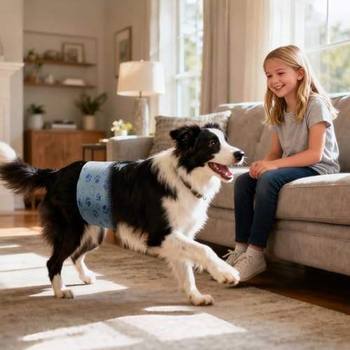 Flying Paws Rüdenwindel 26 Stück L, Einweg-Windeln mit Nässeindikator, Super Saugfähige & Auslaufsichere Bauchbinden für Inkontinenz Hundewindeln für Rüden