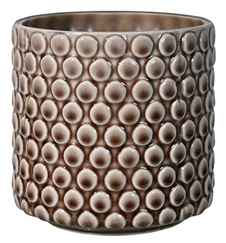 Bloomingville Blumentopf DOT - Farbe für den Innenbereich, Retro-Stil, kreativ, S (12,5 cm Ø), Braun, Keramik