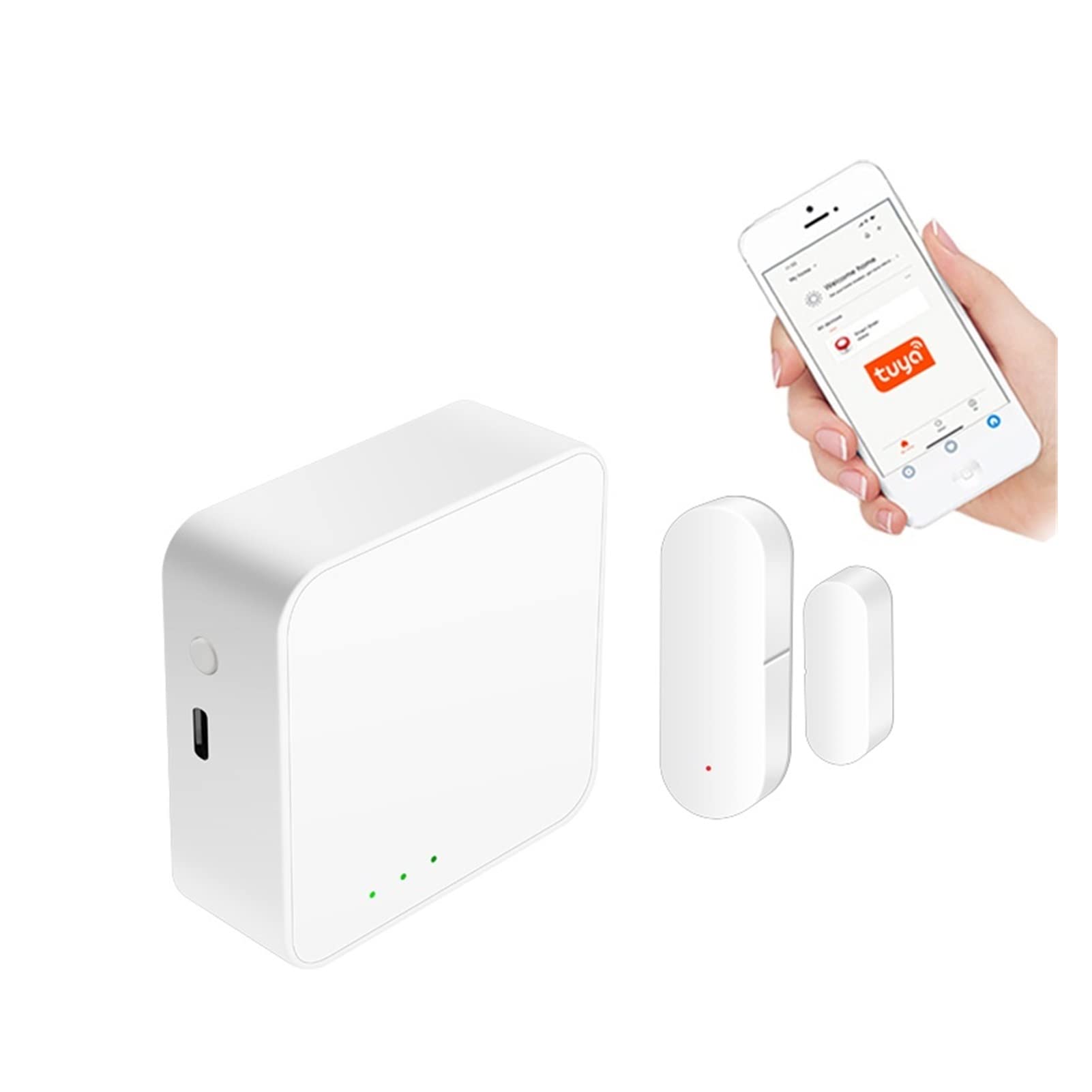 TUYA ZIGBEE SISTEMA DE ALARMA DE ALARMA DE CASA INTELIGENTE PUERTAS DE SENSOR DE SENSOR ABIERTO Vida inteligente App Obras remotas inalámbricas(C)