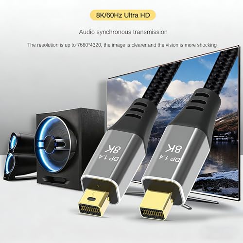Cable Mini DP a Mini DP 1.4 8K para conectar portátil Thunderbolt 2 a proyector 2