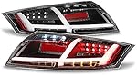 ACANII - For [Sequential LED Signal] 2007-2014 Audi TT/TT Quattro Tail Lights Brake Lamps Black Driver & Passenger Side