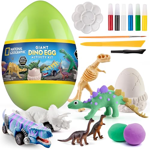National Geographic Giant Dinosaur Egg Activity Kit – 15+ Dino Cr...