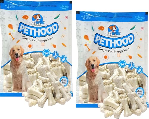 Image of 3 Inch Dog Chew Bones - 2kg Pack | Chicken Flavour Healthy Dog Treats | Long-Lasting Rawhide Chews for All Breeds | High Protein, Low Fat Bones for Dogs | All Life Stages