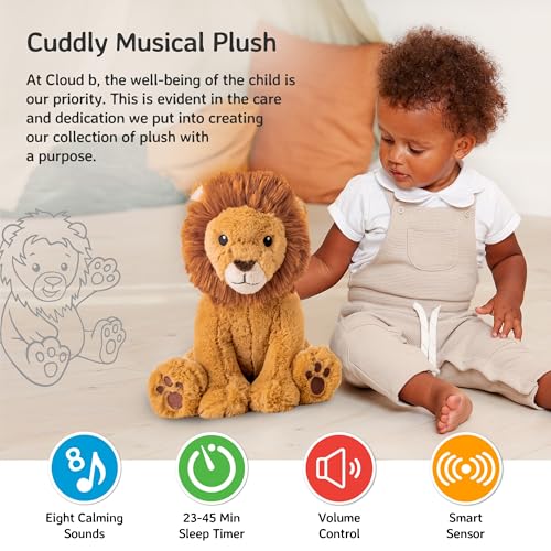 Image of Cloud b Louis Lion Smart Sensor: Portable Baby Sound Machine & White Noise Soother. 8 Calming Lullabies & Nature Sounds. Travel-Ready Infant Sleep Aid & Nursery Registry Essential