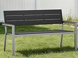 UDPATIO Gartenbank Wetterfeste in Holzoptik, Metall Sitzbank...