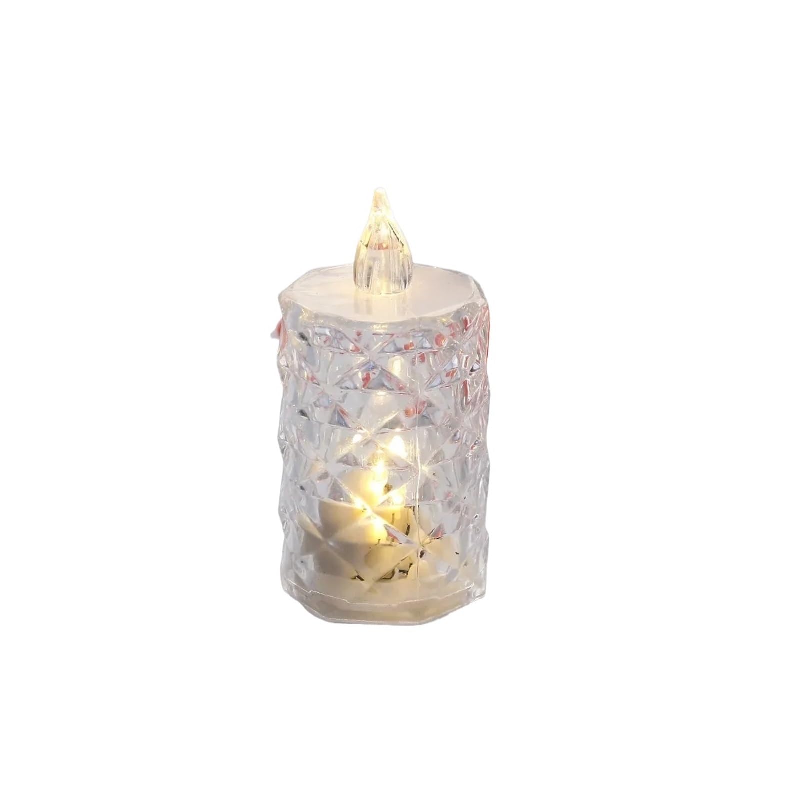 Bezpłomieniowa elektroniczna lampa nocna LED kryształowe światło świeczki 12/24 szt. do dekoracji ślubnej w domu na randki (24-opakowanie, L-Crystal Candle)