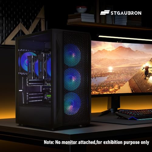 Image of STGAubron Dual CPU Gaming PC, Dual Intel i7 Xeon E5 up to 3.7GHz, Radeon RX 580 8G, 16GB DDR4, 1TB SSD, WiFi 6, BT 5.0, RGB Fan x4, Windows 11 Home