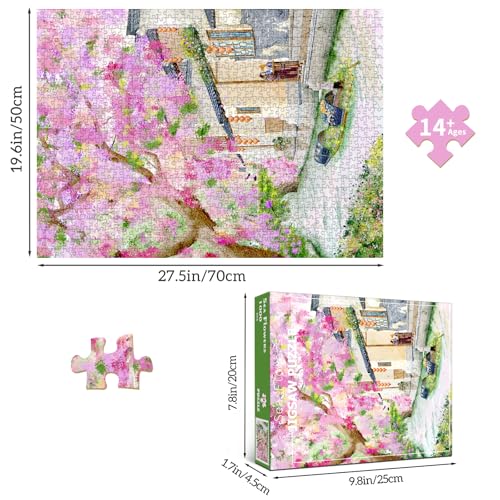 Rompecabezas de 1000 piezas HUADADA flor de cerezo, el regalo ideal para aficionados a los puzles 3