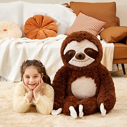 IKASA Groß Faultier Kuscheltier Riesen Stofftier,78cm Gross Plüschtier Riesige Plüsch Spielzeug Jumbo Plüschtiere,Geschenk für Kinder