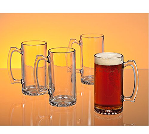 Beer Mugs For Freezer, 20 Oz Large Heavy Glass Mugs With Handles Set Of Lead Free Glasses Oktoberfest Style Best Gifts Dad Hu