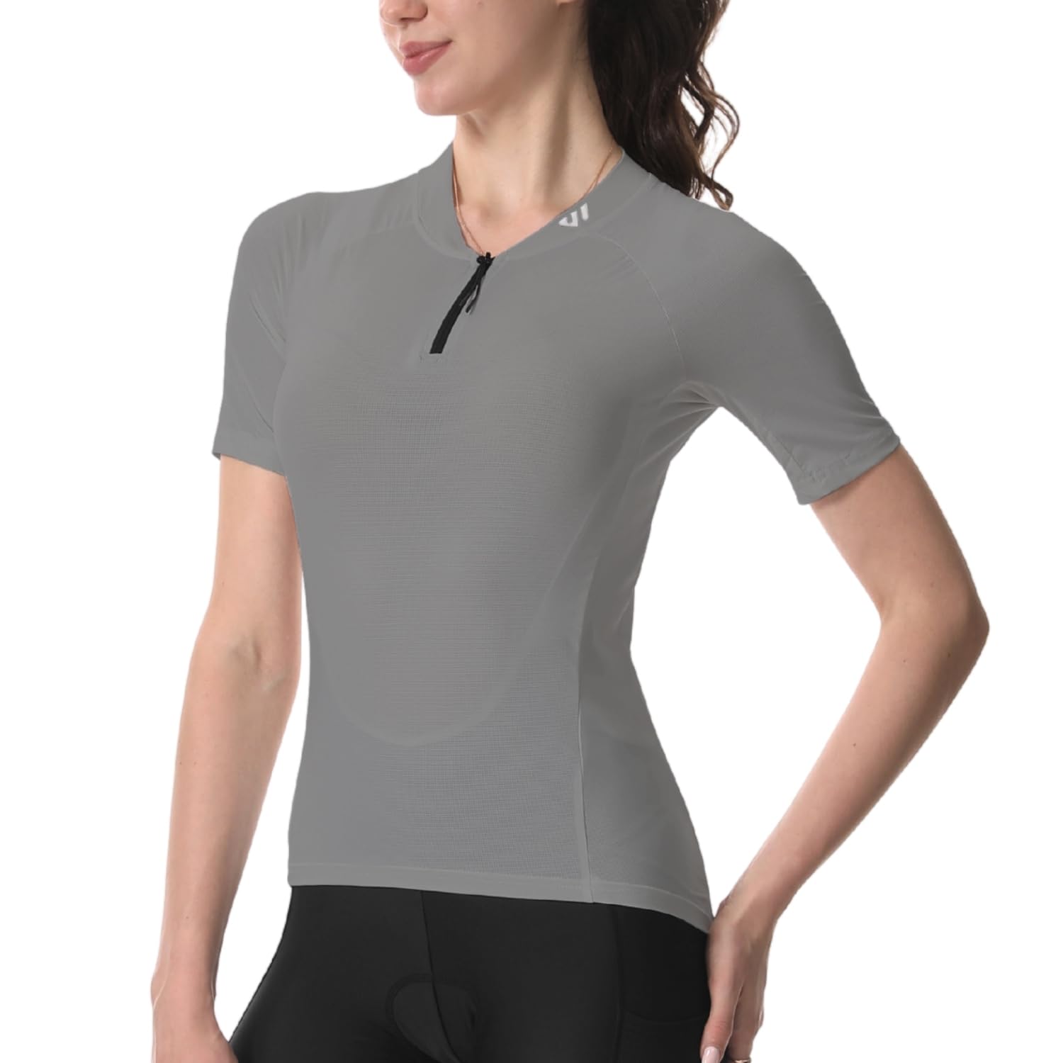 Wulibike Radtrikot Damen Halbe ReißVerschluss Fahrradshirt Mountainbike Fahrradtrikot Atmungsaktiv Rennrad Trikot Kurze äRmel Frauen Fahrrad Shirt 4 Tasche