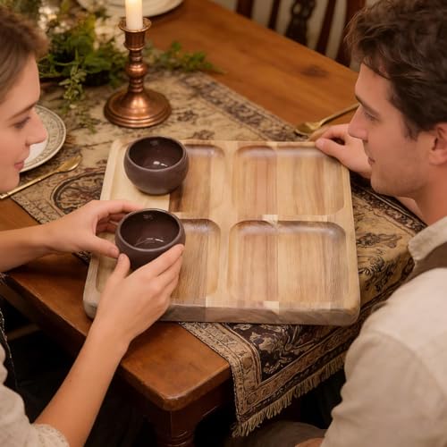 Plateau de service bois compartimenté cadeau idéal pour mariages - 3