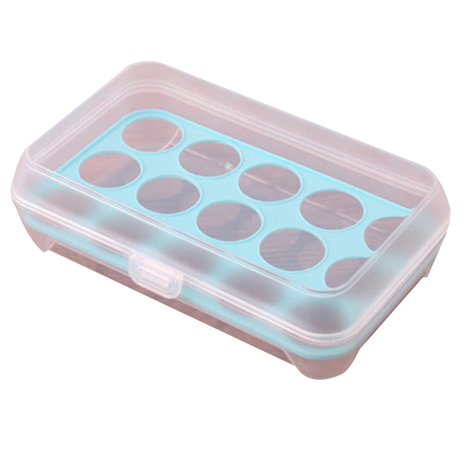 Plastic egg tray， Transparent Blue Plastic Egg Box For Refrigerator And Camp Picnic