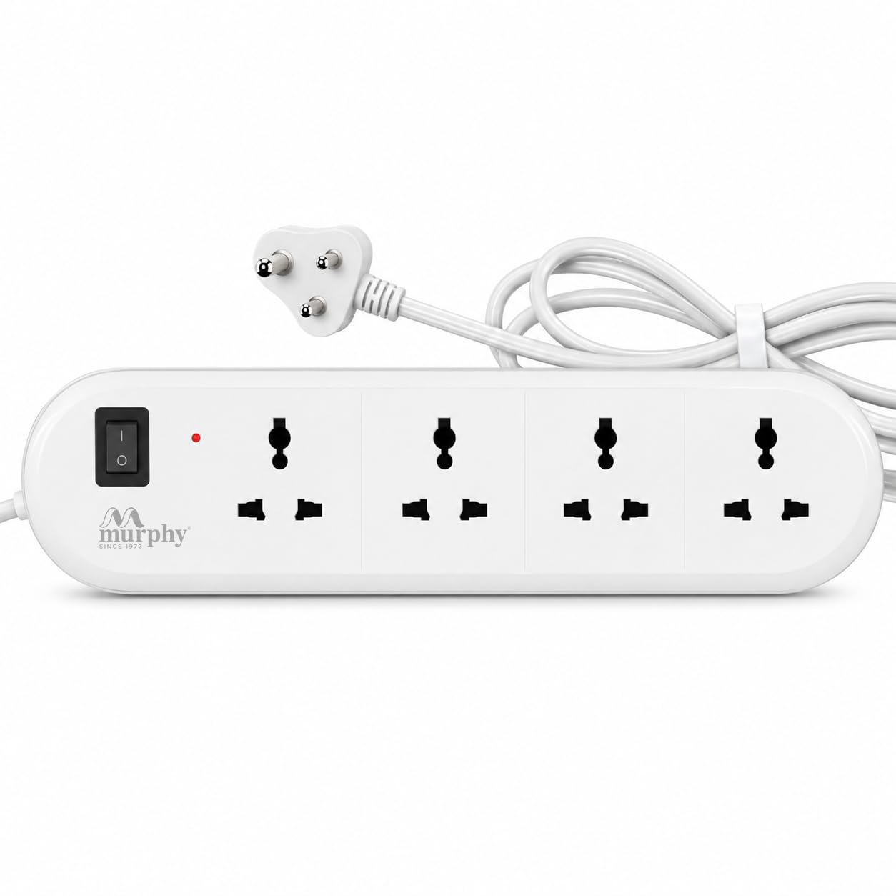 Murphy VoltFlex 4 Socket Extension Board | 2 Meter | White | Pack of 1 | 4 Universal Sockets | 10A 250V | 2M Extension Cord | Surge Guard | Master Switch | Safety Shutter-image-43