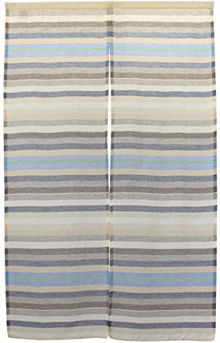 SunnyDayFabric のれん イタワ 北欧風 A ブルー 約85cm幅×150cm丈