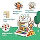 Nukdey Holz Motorikwürfel 5 in 1: Xylophon Musikinstrumente Multifunktional für Kinder| Montessori Spielzeug Mit Holzperlenlabyrinth Abakus und Xylophon ab 3 Jahre +