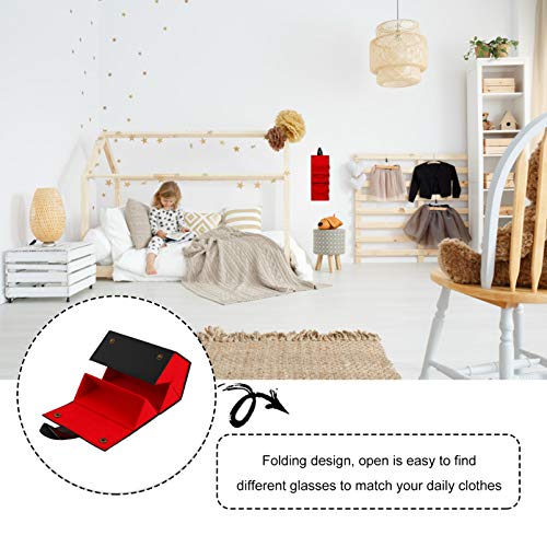 FAVOMOTO PU Organizador 5- Slot De Couro Óculos De Sol Dobrável Óculos Glasse Caso Caso De Exibição