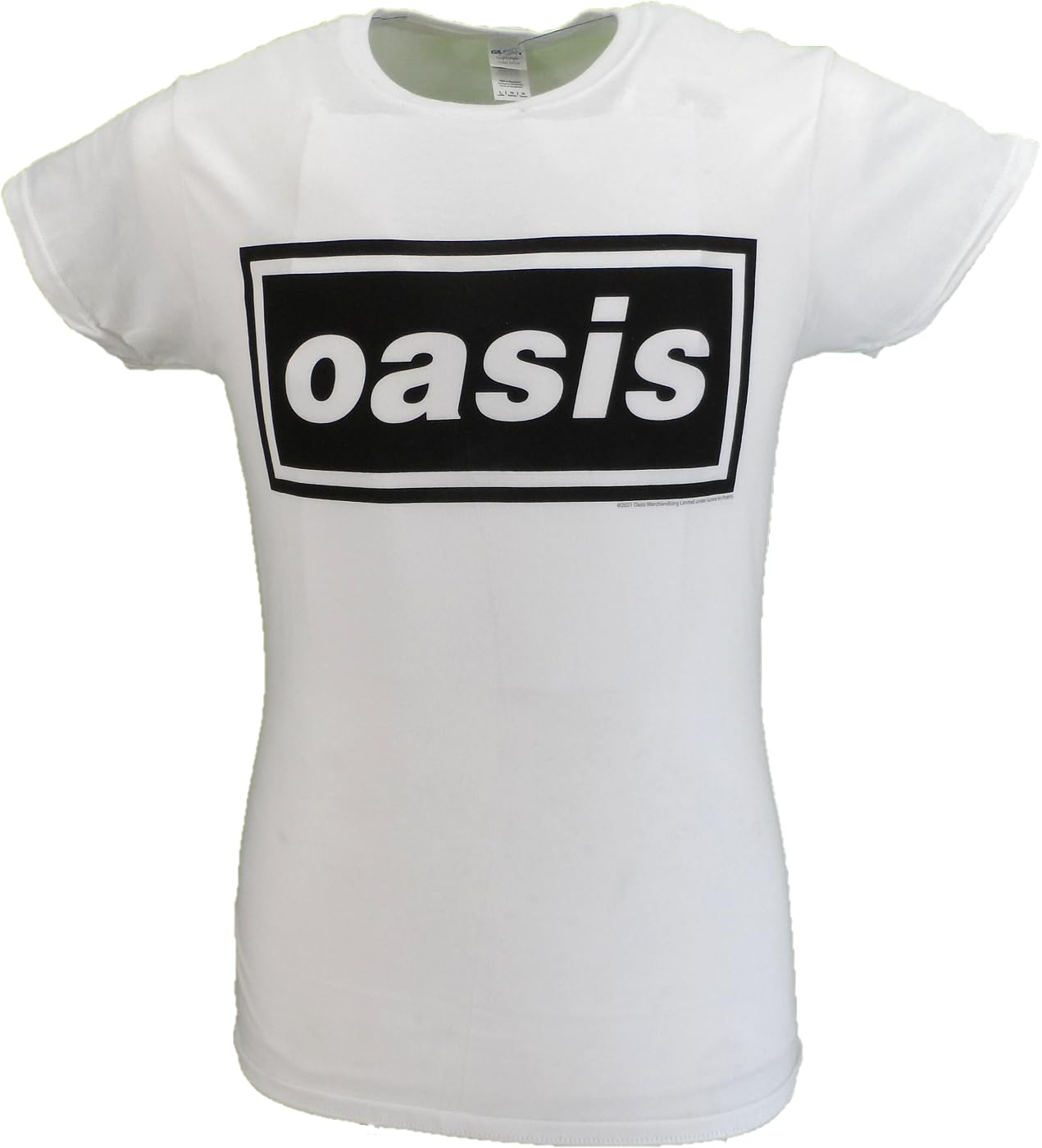 Mazeys Women's White Official Oasis T Shirts (Uk, Alpha, Xxl, Regular, Regular, )
