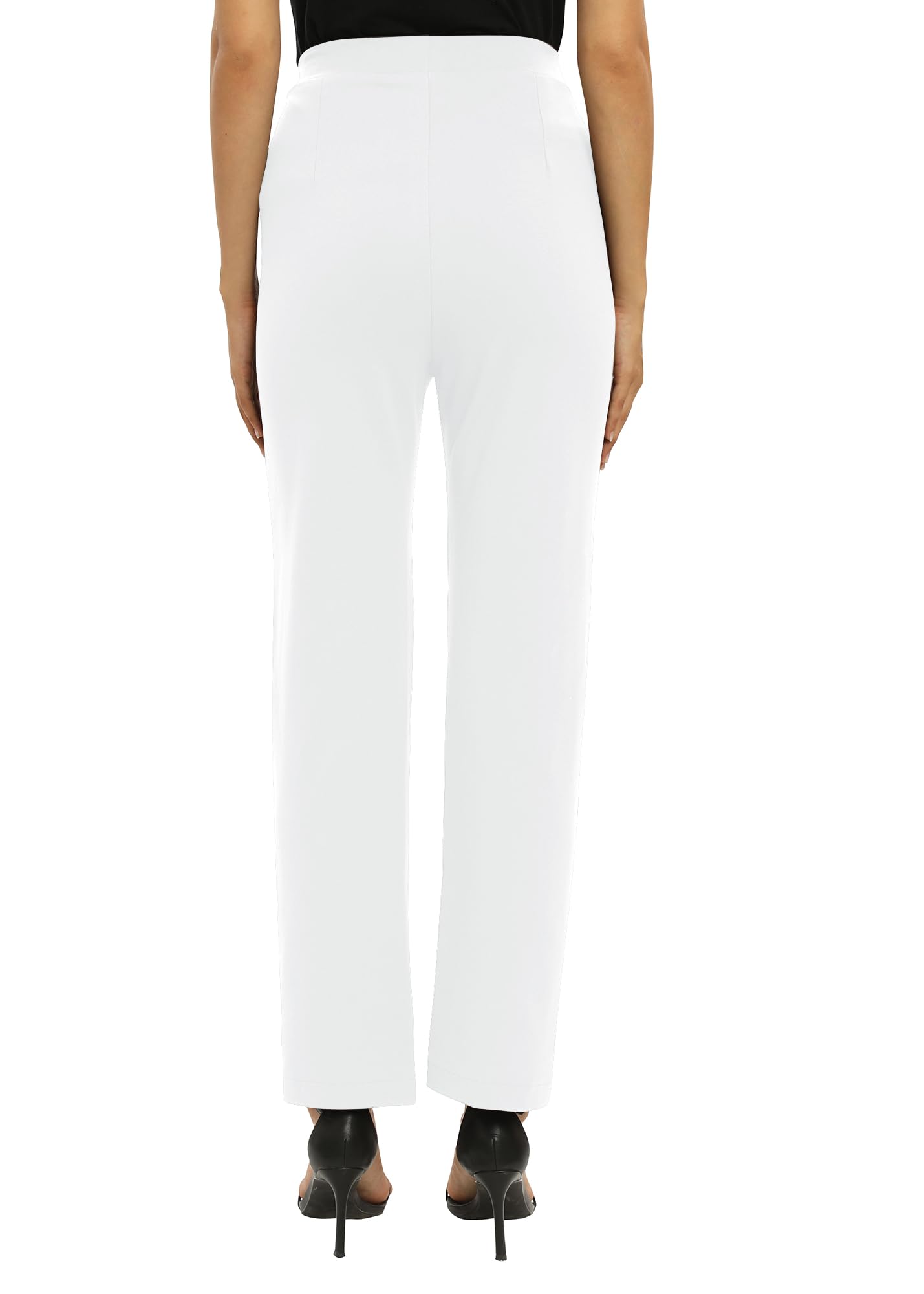 Femmes Bureaux Casual Jambes Droites élastique Travail Pantalons Taille Haute Pantalons avec Poches