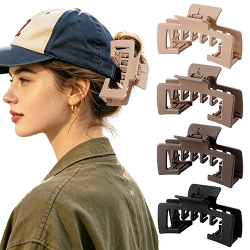 Hat Claw Clip for Baseball Caps – 2-Pack Hair Clips for Women, Hat-Friendly Open Design for Trucker Hats &amp; Sun Hats, Suitable for Styling Long, Thick, or Thin Hair, Hair Accessories for Gifts (MIX A)