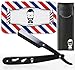 Sakkal® Cut Throat Razor for Men – Matte Black Straight Razor – Professional Single Blade Barber Razor for Beard & Moustache Grooming – Stainless Steel – Gift Pouch Included