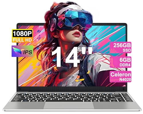 PC Portatile 14 Pollici Win11 Notebook 6GB 256GB Estensioni SSD...