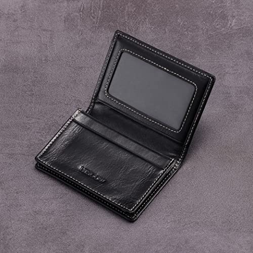 Image of HISCOW Business Card Holder with Large Compartment - Full Grain Leather