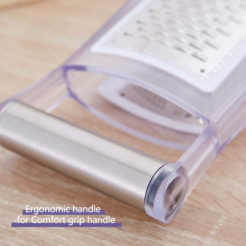 ArinkO Râpe 3 en 1 en Acier Inoxydable : Double Face pour râper Facilement Les légumes, Fruits, Fromage, Chocolat, zesteur de Citron – Tranchant comme Un Rasoir et Argent