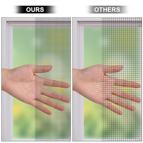 Flintronic Fliegengitter Fenster, Flammhemmendes Fiberglas Fliegengitter 200 x 250 cm, Schneidbar Insektenschutz Moskitonetz, DIY Insektengitter ohne Bohren für Fenstern Türen (Schwarz)