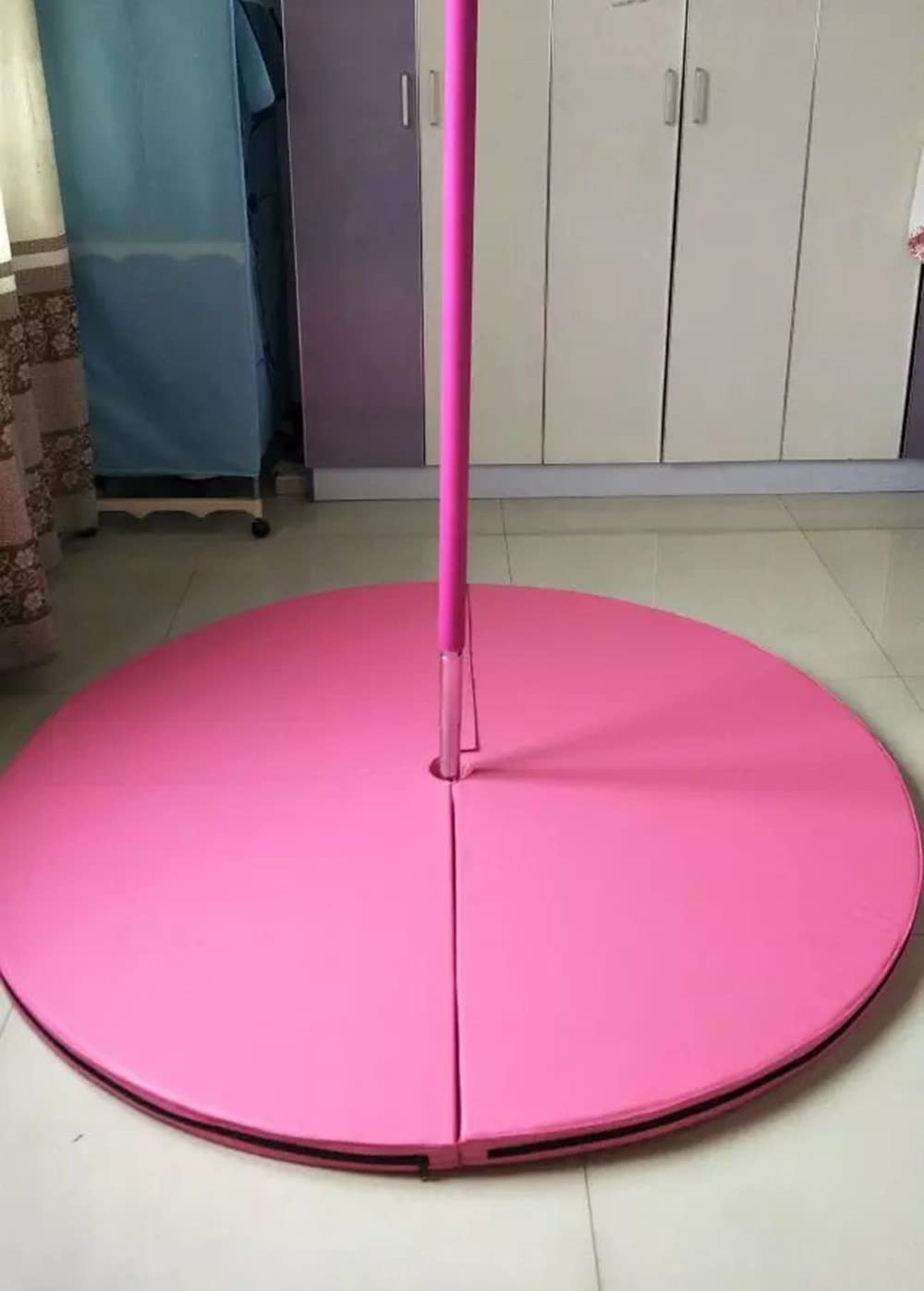 Dancing Pole Crash Mat Tappetino per esercizi extra spesso Palo da ballo Home Yoga Pilates Ginnastica Mat-Rosa(Size:120x5cm)