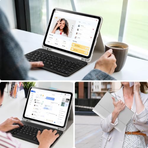 Image of RTSY Keyboard Case for Samsung Galaxy Tab A11+ / A11 Plus 2025 (11 Inch) & A9+ / A9 Plus 2023 (11 inch) with Multi Viewing Angle, Wireless Detachable Folio KB Cover with S Pen Holder-Grey /Black