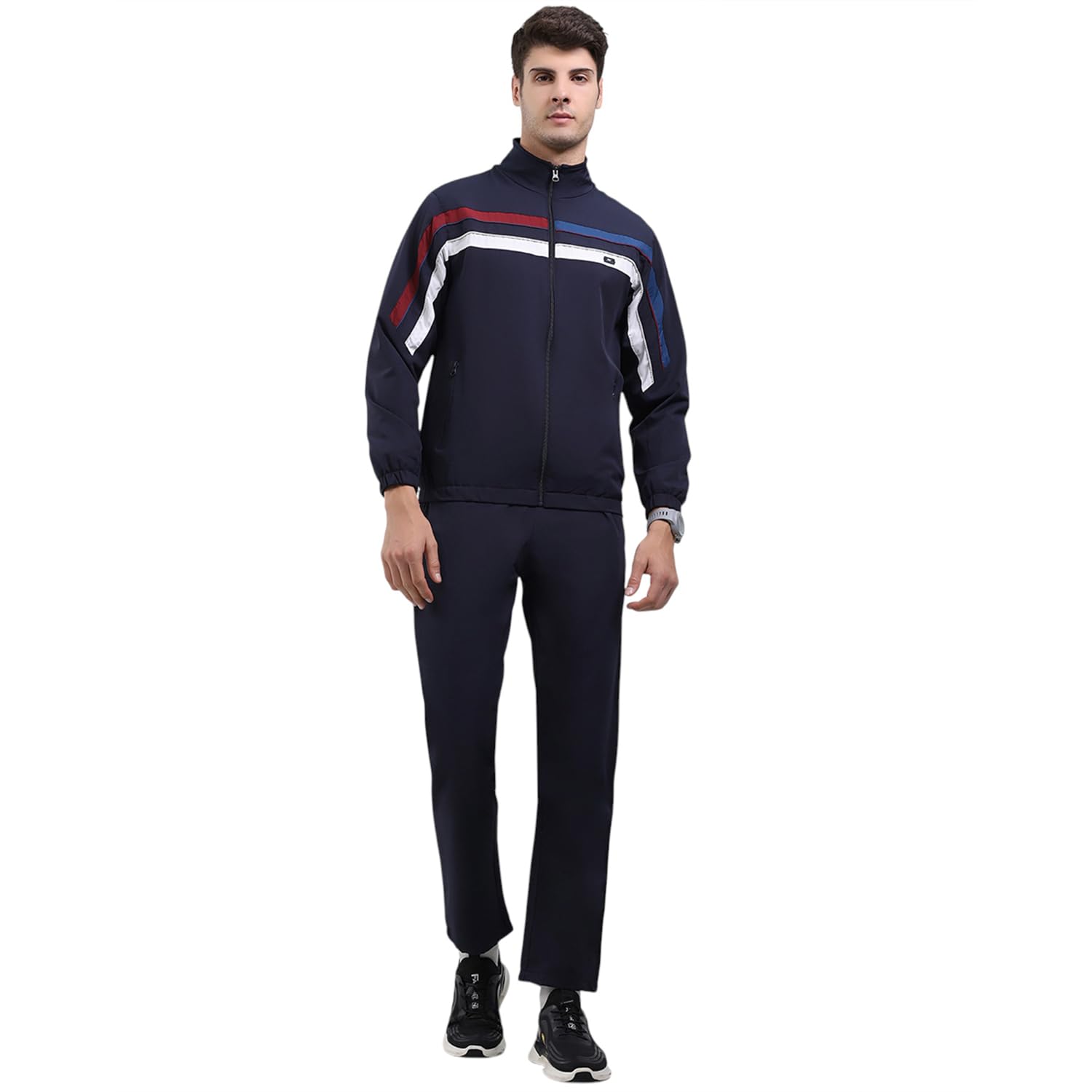 Monte Carlo Men Regular Fit Solid Mock Neck Full Sleeve Winter Tracksuit | Men Track Suit | Stylish Sportswear Set with Jacket and Lower | Activewear Set For Men's (Pack Of 1)-picture-21