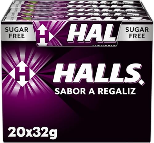 iChuches | Caramelos Sin Azúcar Halls | Caja 20 unidades (Regaliz)