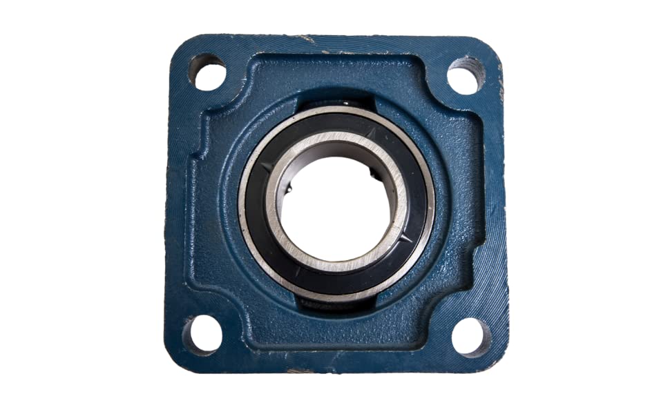Image of Jeremywell UCF205-16 Pillow Block Bearing (2 Pack), 1 inch Bore, 4-Bolt Flange Mounted, Solid Base, Self-Alignment, Square