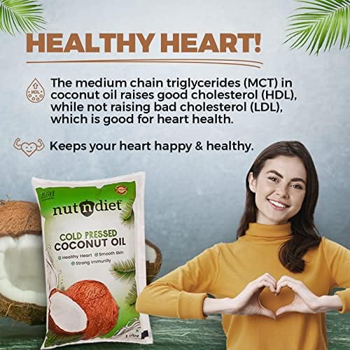 Image of nutndiet Cold Pressed Coconut Oil 500ml PET Bottle | Pure & Natural | Ideal for Cooking, Skin Care, Hair Care & Massage | Chemical-Free, Rich in Nutrients & Antioxidants