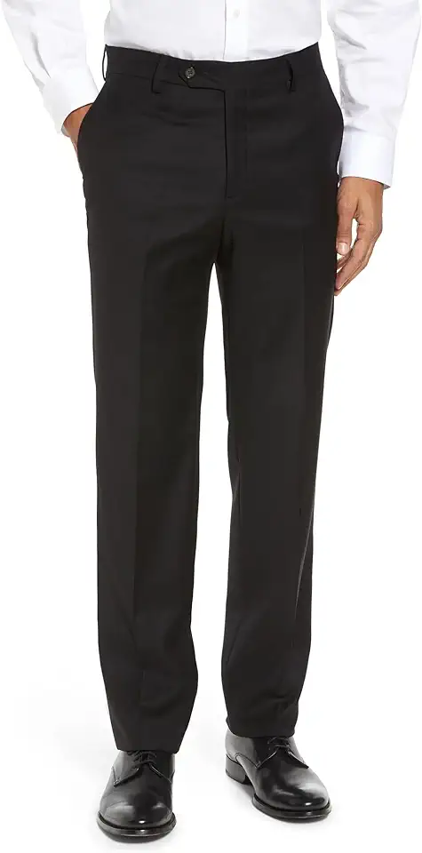 GBOY STUDIO Mens Classic Fit Flat Front Hidden Expandable Waist Dress Pants No Iron Suit Pants