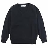 [アッシュベリー] スクールVセーター/ウール30％混ニット/薄手/キッズ男女兼用/無地/紺/洗濯OK(11100) 170cm