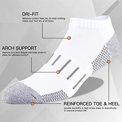 Heatuff Mens Athletic Ankle Socks Moisture Wicking Cushion Running Low Cut Sock 6 Pack2