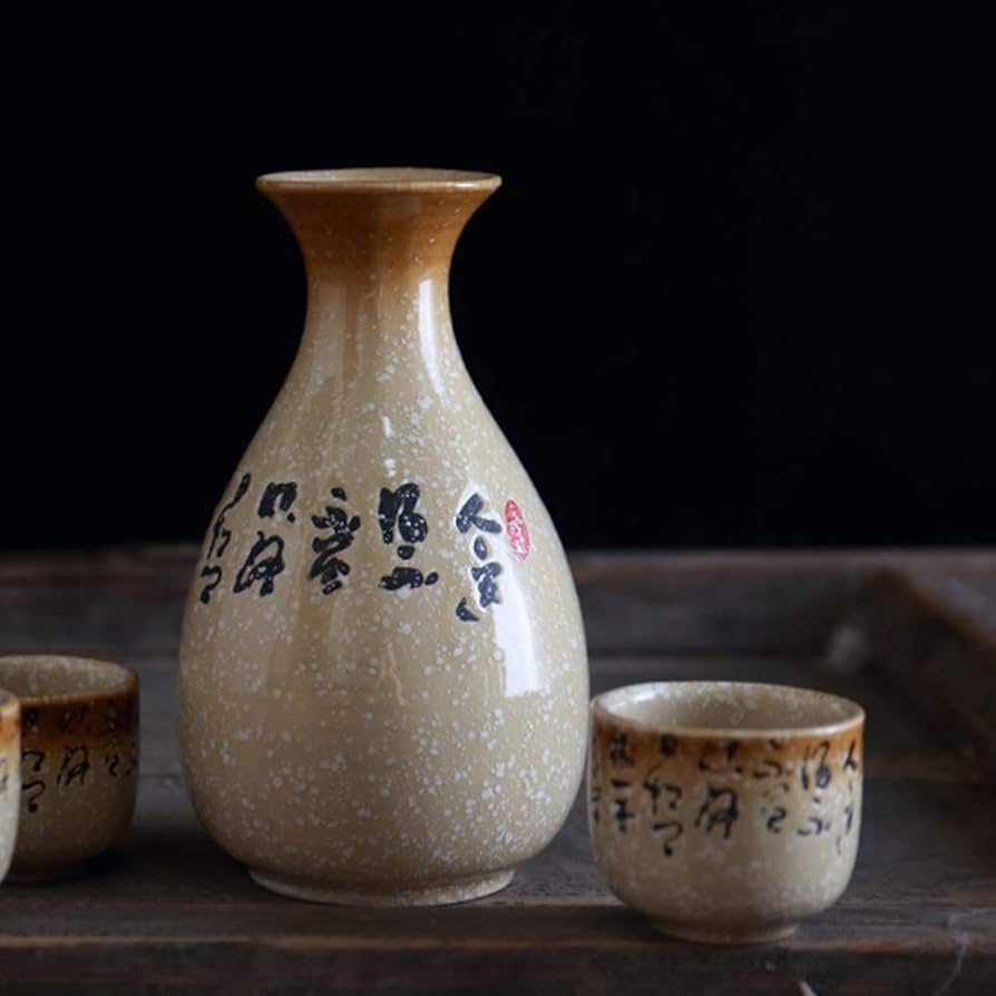 ✤中国✤酒器✤作家物✤ Amazon.co.jp: 5ピース酒器セット、中国の古代詩が描かれた酒器セット